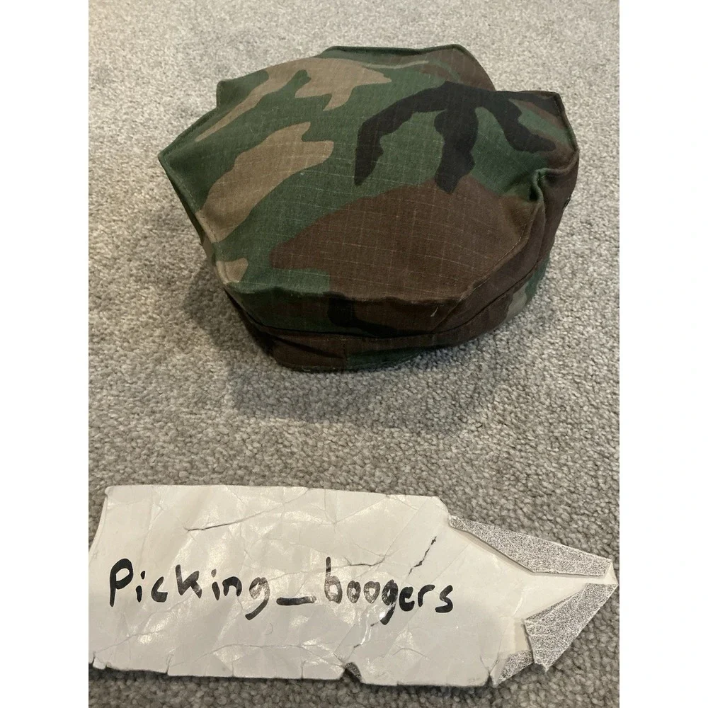 USMC Cap Utility MC USA Made Marines Woodland Camo MILITARY Size Medium